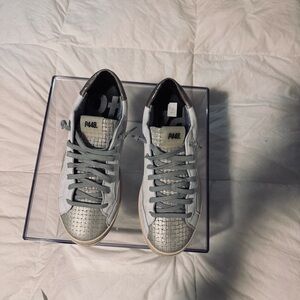 P448 Metallic Silver and Gray Sneakers Size Women’s 41/10.5